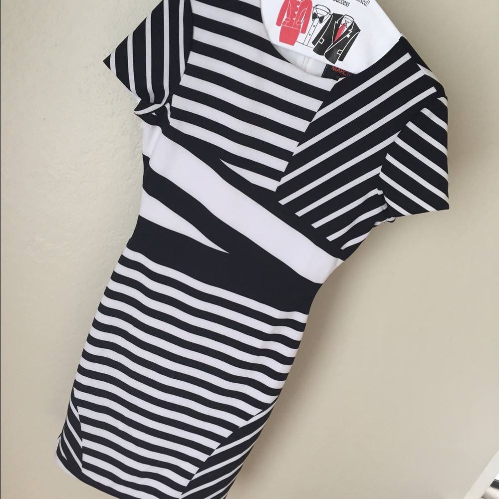 Black and White stripe patterned dress